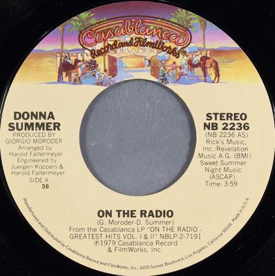 7inch Record DONNA SUMMER - On The Radio NB2236 CASABLANCA 1979 US Dance & Electronica Used