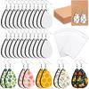 60 Pieces Sublimation Blanks Products, Modacraft Sublimation Blank Earrings with Earring Hooks Jump Rings Ear Plugs Holder Cards Bags for Jewelry DIY