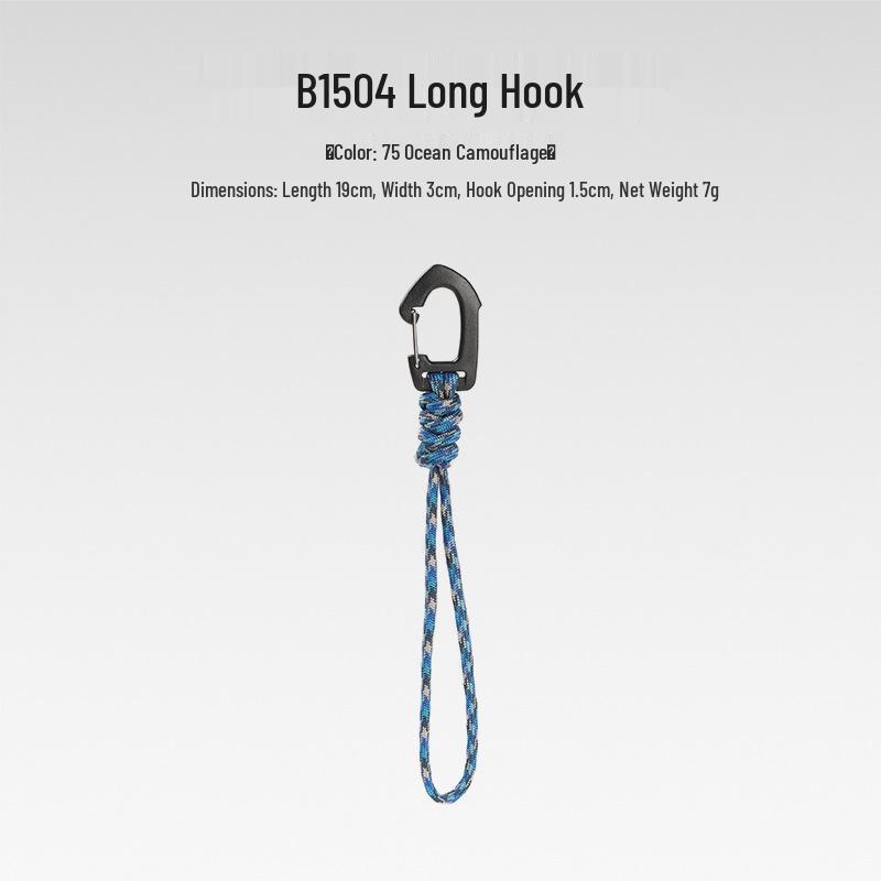 Sju-strängad Paracord Nyckelring Lanyard: Anti-förlust, Utomhuscamping, Multifunktionell med Karbinhake & Snabbspänne.