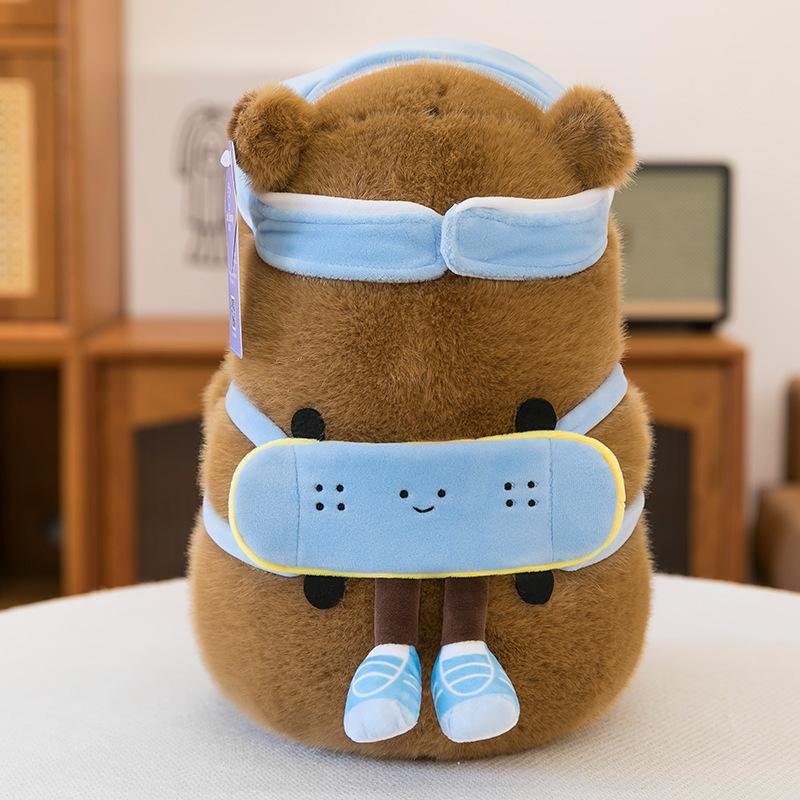 Summer Swimming Ring Kapibara Doll Football Backpack Capybara Doll Plush Toy Sleeping Doll Birthday Gift