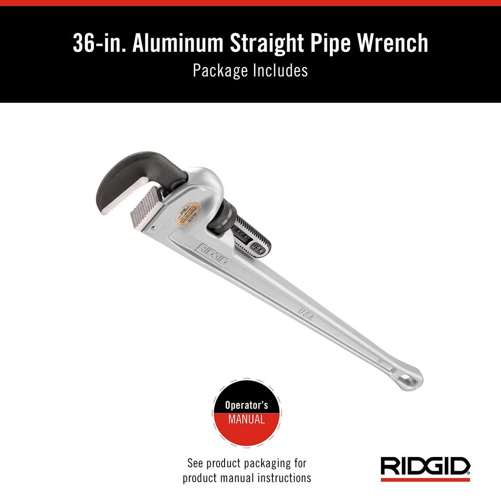 Ridgid Aluminum Straight Pipe Wrench 900mm 31110