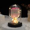 Valentine's Day Immortal Flower Glass Cover Rose Ornament for Girlfriend Holiday Arrangement Rose Simulation Flower Home