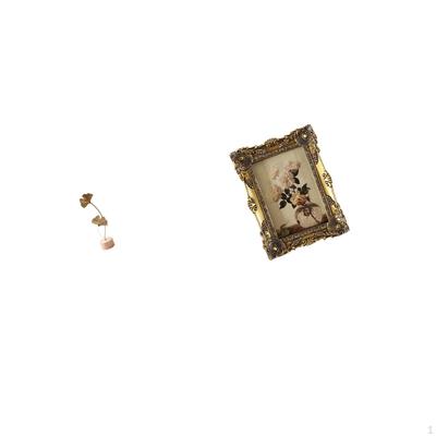 Sculpture Metal Statue Photo Frame Ornate Picture Shaped Figurine Vintage Resin Decorative