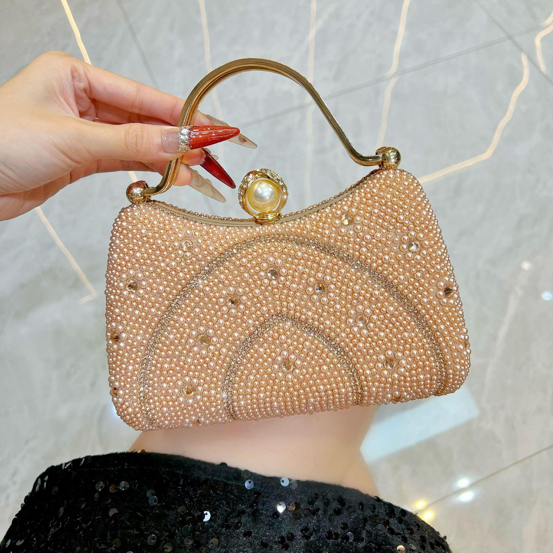 

Celebrity dinner bag, pearl-encrusted diamond evening bag, Xiaoxiangfeng fashion handbag, women s chain messenger bag