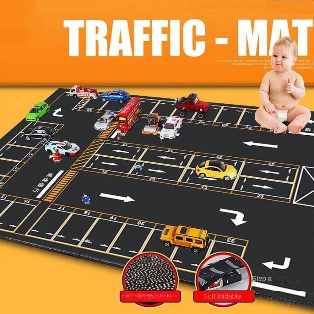 Floor Mat Crawling Traffic Game Mat Soft Toddler Crawling Road Carpet Road Traffic Route Mat  Baby