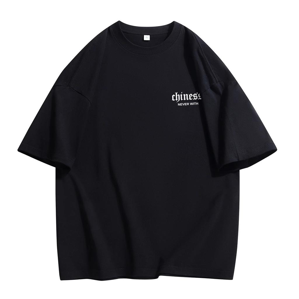 Teenager Summer Casual Loose Oversize Short Sleeve O Neck Men Pullover Cotton T Shirt Top