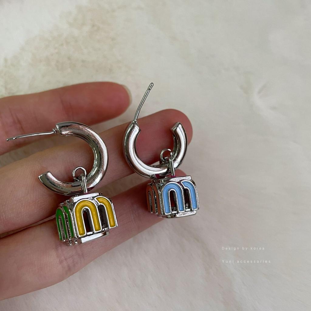 Colorful Stereo Letter Earrings Advanced Fashion Letter Earrings Women's Party Accessories