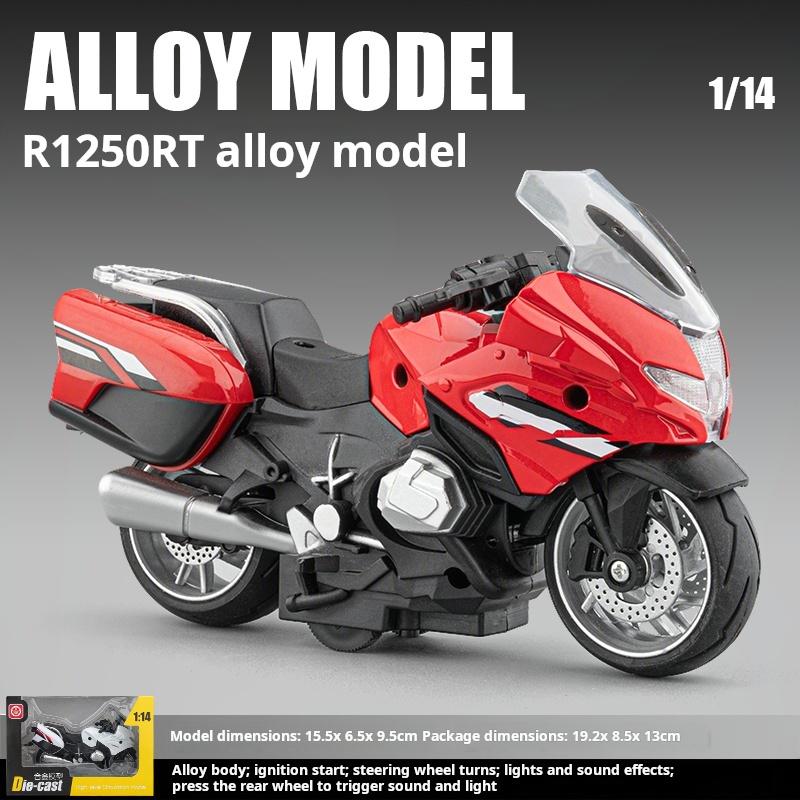 1:14 R1250Rt Q-version Tung Motorcykel Simulering Legeringsmodell Leksak Ljus & Ljud Samlarprydnad Skrivbordsdekoration