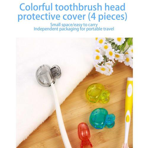 Mdikawe Toothbrush Protective Covers, Toothbrush Cover Caps - Toothbrush Cover Toothbrush Cover Cap Case, 4-Pack Portable Cove, Hygiene Solution Cove