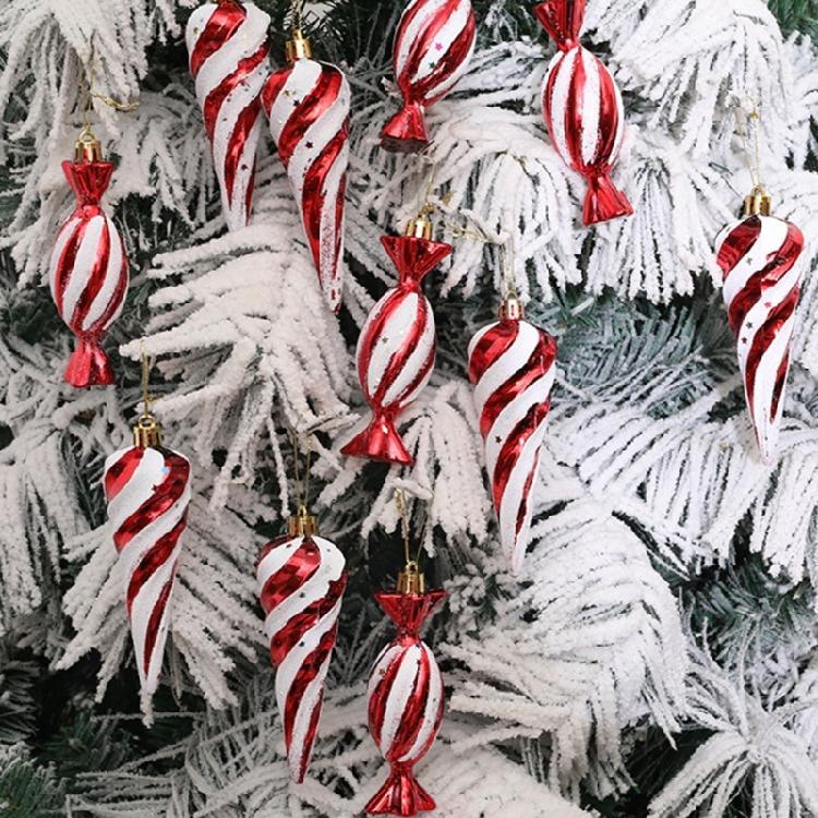 Portable Candy Cane Christmas Decors Elegant Spirals Candy Christmas Tree Hanging Ornament Home Decoration
