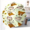 Rilakkuma,Cute Patterns Automatic Folding Umbrella Simple 8 Rib Design, Bright Cartoon Pattern, Durable Iron Frame, Suitable For Travel, Out