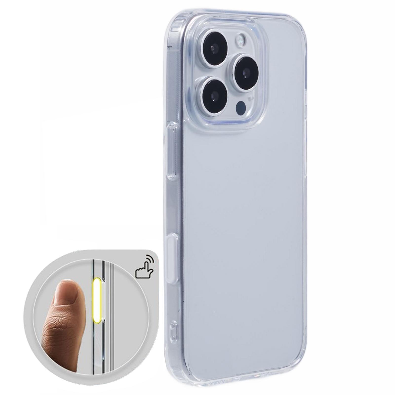 

For iPhone 16 Pro Max Clear Case TPU+PC Back Cover with Touch Button Photography A