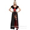Womens Fantasy Queen Costume With Heart Motif Halloween Witch Vampire Devil Outfit Stage Performance