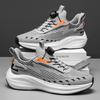 Rotary Buckle Men'S Shoes Trendy Fashion Mesh Shoes Comfortable Soft-Soled Running Shoes Fly-Woven Platform Casual Sports Shoes