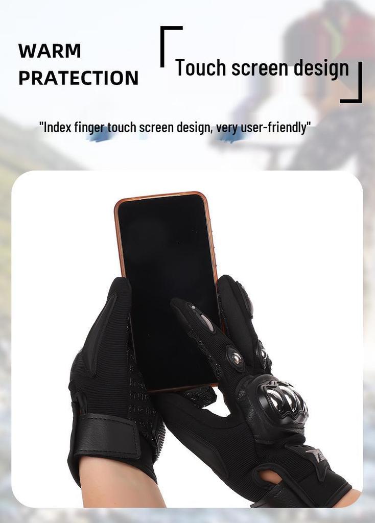 Breathable Racing Motorcycle Gloves - Anti-Collision, Anti-Slip, Touchscreen Full Finger Design