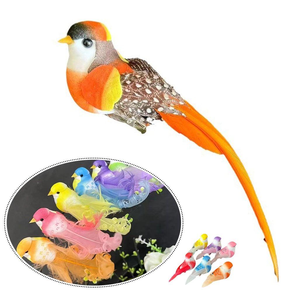 Colorful Simulation Birds with Clip Home Decor Decorative Fake Bird Photography Props Landscape Decoration Birds Model
