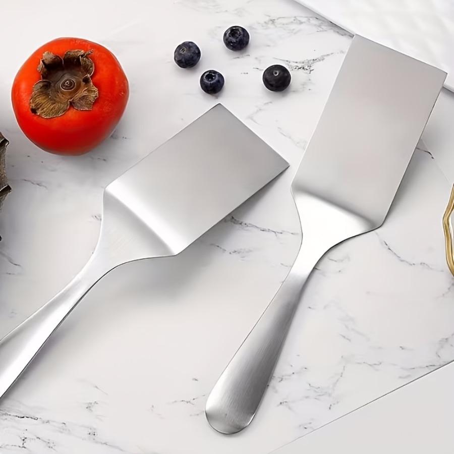 2pcs Stainless Steel Cooking Spatula Set, Baking Pan Scraper, Flat Spatula, Pancake Flipping and Hamburger Spatula, Wok Flat Spatula