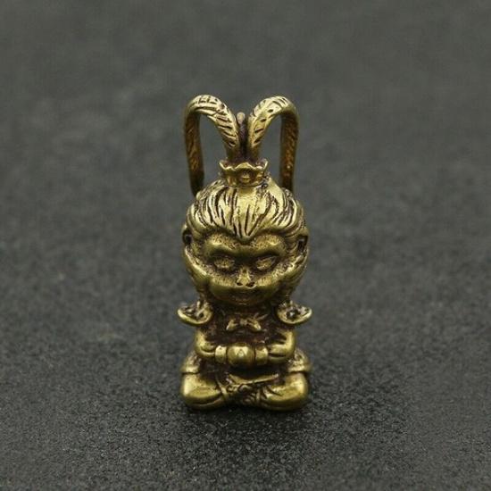 Статуэтка обезьяны из цельной латуни Маленькая статуэтка Домашнее украшение Фигурки животных Подарок