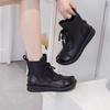 Short boots women's winter women's two cotton flat-bottomed non-slip women's shoes soft leather mother shoes velvet boots