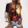 Summer Guitar Instrument Floral 3D Print T-Shirts Women Casual Short Sleeve Round Neck T Shirt Harajuku Tees Top Female Clothing