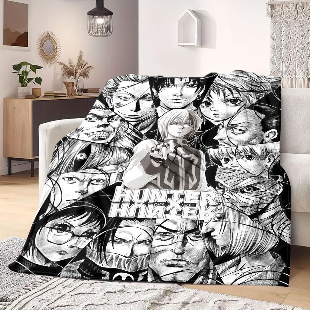 Gon Killua Hunter Print Blanket Warm Comfortable Flannel Blanket Suitable for Bedrooms,Sofas,Beds,Chairs,Picnics,Travel