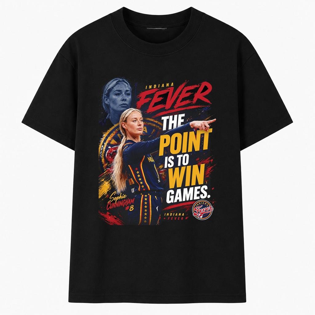 Sophie Cunningham Fever The Point Is To Win Games Portrait T Shirt Black