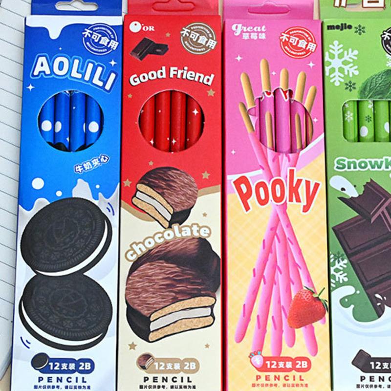 12 Τεμ. Καρτούν Χαριτωμένο Ξύλινο Μολύβι 2Β με Γόμα Εργαλείο Γραφής Σχεδίασης Στυλό Σκίτσου Σχολικό Είδη Γραφείου Μαθητικά Σταθερά Δώρα