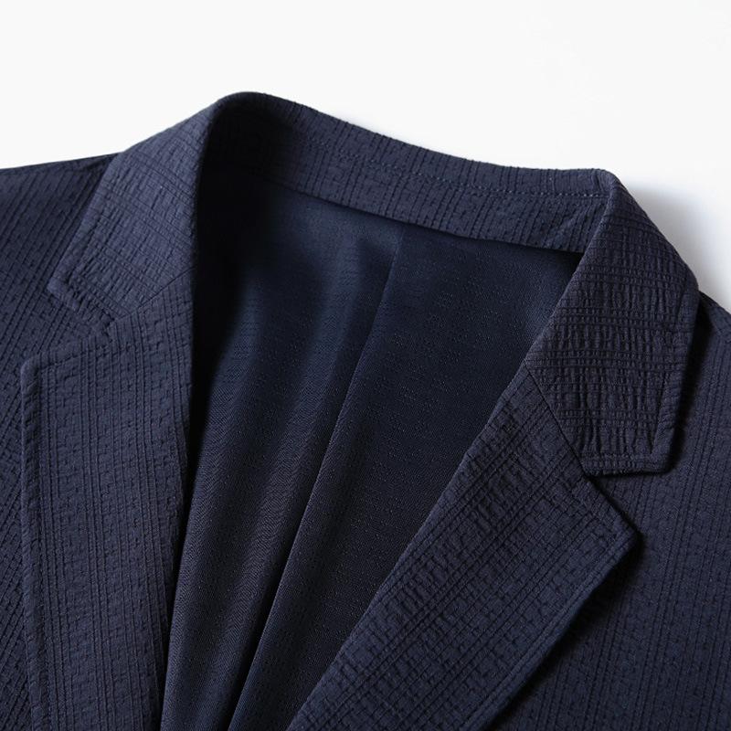 Men's Casual Suit Spring and Summer Thin Micro-elastic Single Western Solid Color Light Luxury Business Non-ironing Youth Convenient Jacket