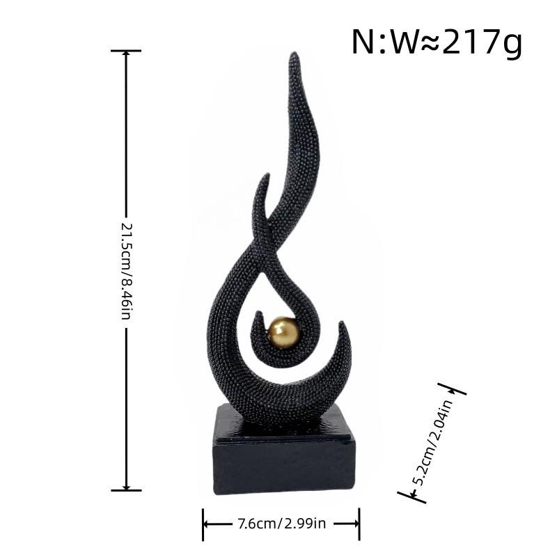 Modern Abstract Resin Desktop Ornament Flame Play Pearl Sculpture Office Living Room Bar Entryway Decor