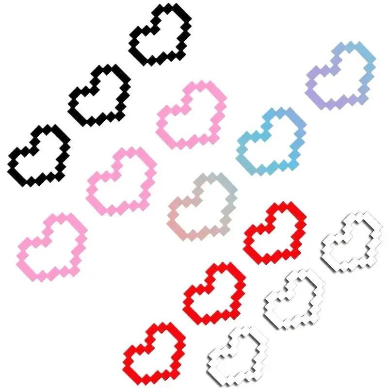 Car stickers mosaic pixel style love heart-shaped car stickers window glass body bumper decoration waterproof stickers 6PCS/1SET