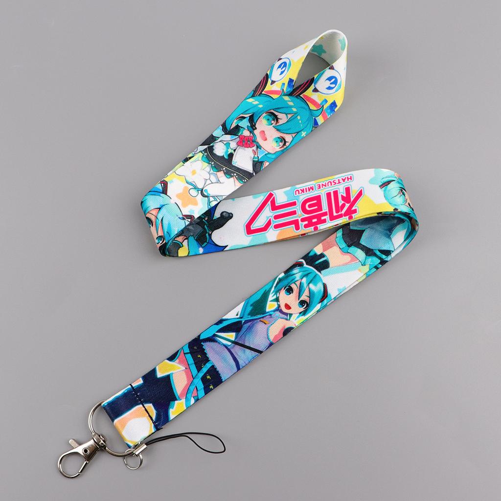 Anime Girl Lanyard Manga Card Holder Neck Strap for Key ID Card Phone Straps Badge Holder Keyrings Cosplay Accessories Gifts