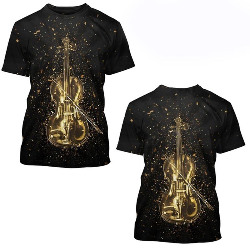 Sommer Mode Spaß Gitarre Grafik T Shirts für Männer Neue Casual Trend Persönlichkeit Harajuku Gedruckt Rundhals Kurzarm Tops