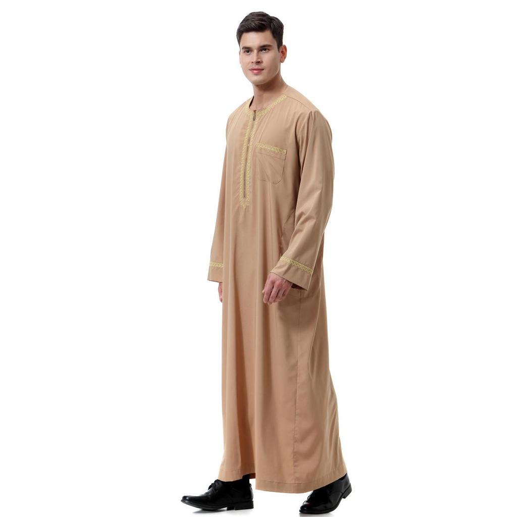 2023 Men's Loose Long Zipper Robe Shirt - Muslim Middle East Arab Dubai Malaysia Style