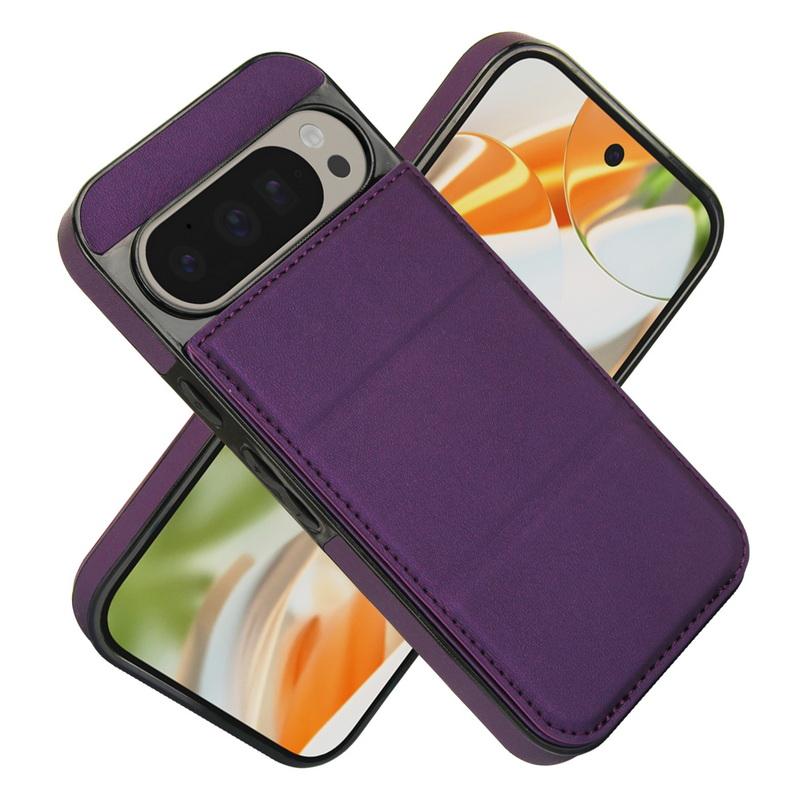 

Однотонный кожаный чехол-подставка для телефона Google Pixel 9 Pro XL 8 Pro 8A, мягкий силиконовый противоударный чехол для слота для карт, задняя крышка Google Pixel 8 Pro темно-фиолетового