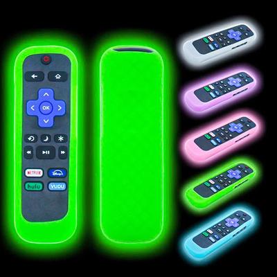 Remote Case For Roku Cover For TCL Roku TV Steaming Stick Silicone Protective Controller Universal Replacement Sleeve Skin Glow