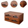 Wooden Desk Organizer with 4 Drawers,Monitor Stand Riser for Tabletop Vintage Storage Box