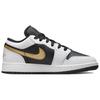 Jordan Kids Air Jordan 1 Low Basketball Shoes White Black Metallic Gold 553560-172