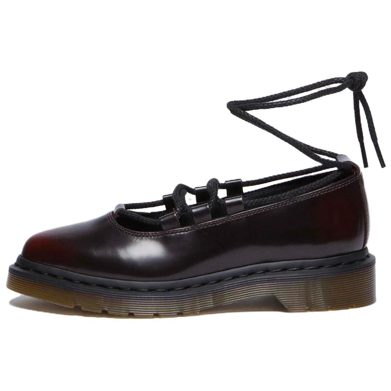 

Dr. Martens Elphie II Кожа Мода Удобные Винтажные Классические Простые Повседневные Туфли для 通勤 Женская Обувь Вишнево-Красный 41094600 39