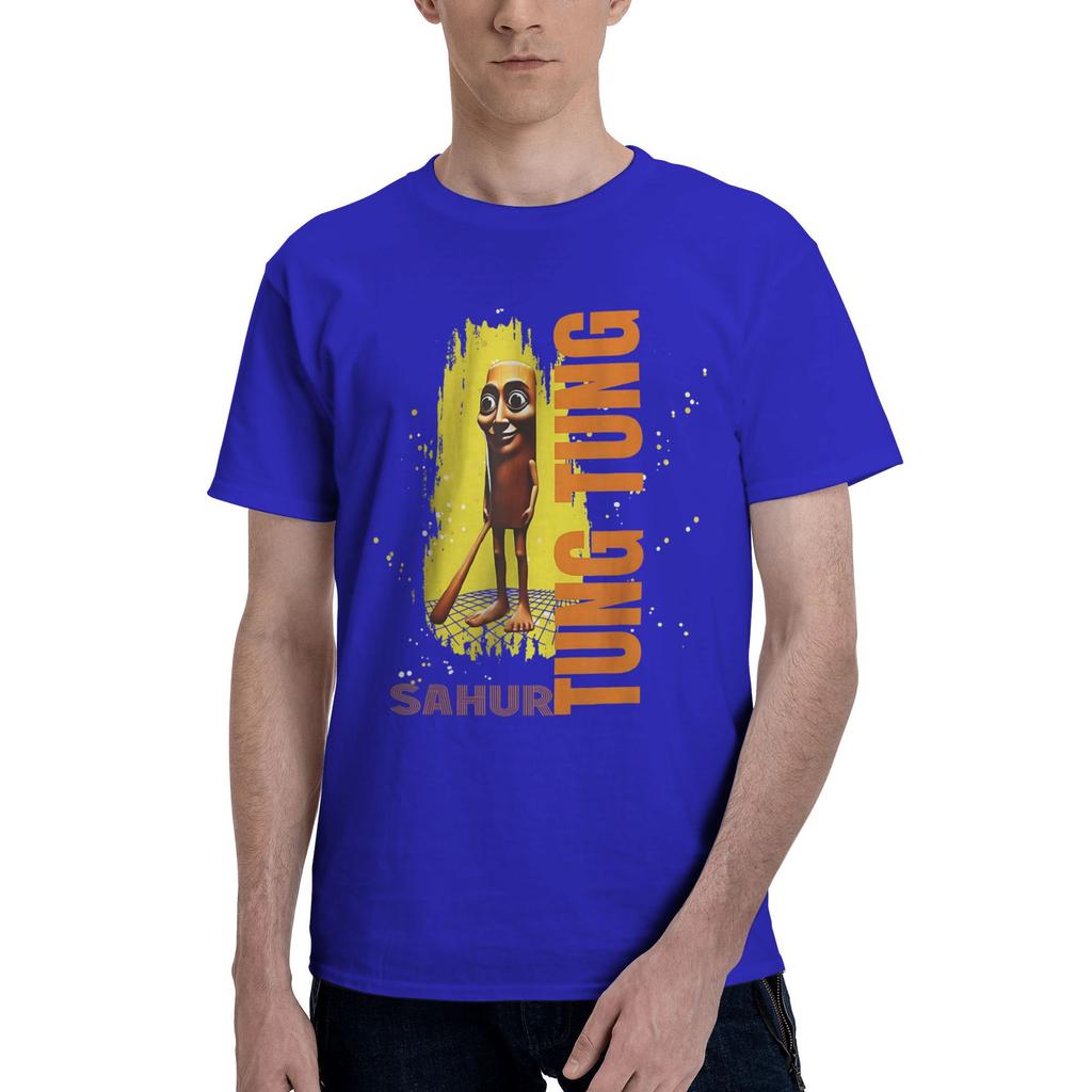 Humor Gen Z Tung Tung Tung Sahur T Shirt Men Cotton Vintage T-Shirts Round Neck  Tee Shirt Short Sleeve Clothes Plus Size