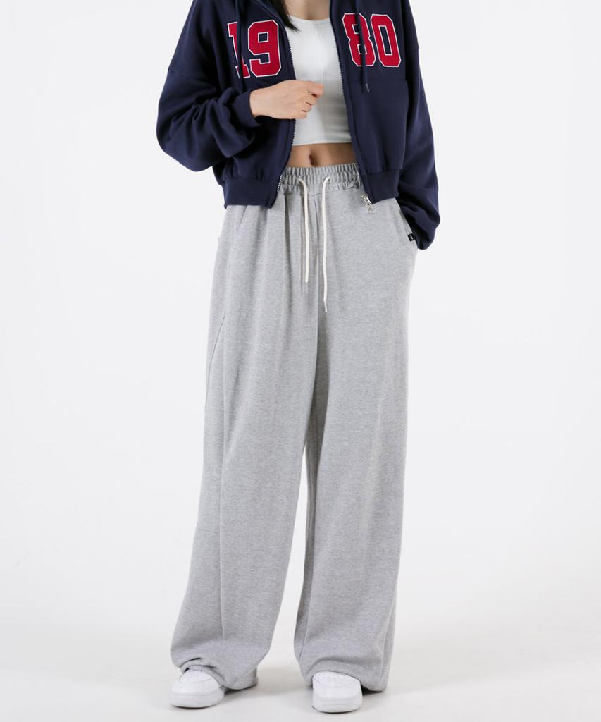 UMM Women'S Curved Cut Hem Drawstring Wide Training Pants