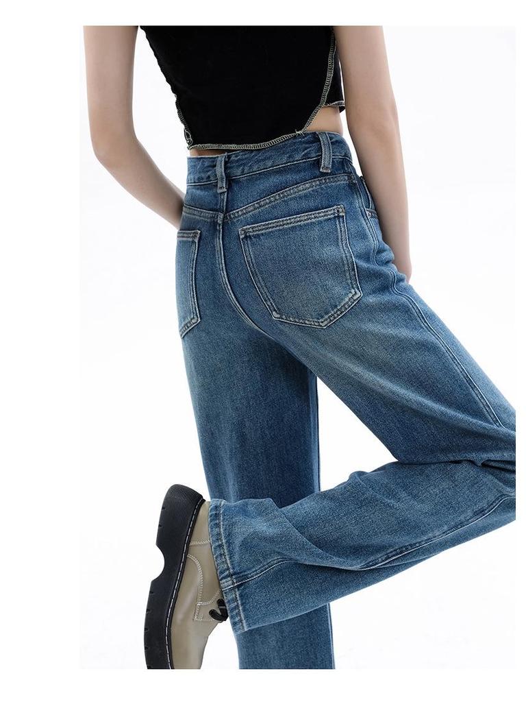 2026 Damen Jeans mit hoher Taille und geradem Bein - Petite, Passform für Birnenform, Weiter Bein Stil