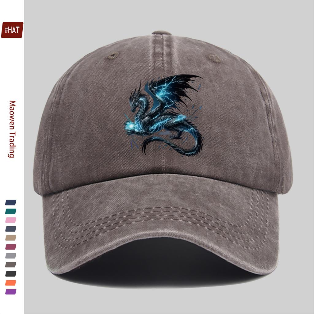 pc pcs Unisex Adjustable Trucker Baseball Cap with Blue Dragon Print Snapback Buckle Closure Lightweight Suitable for Daily
