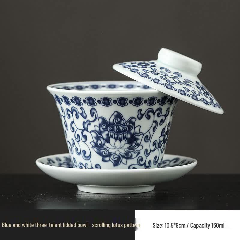 Qīwēi Ru Ware Style Heat-Insulated Ceramic Gaiwan
