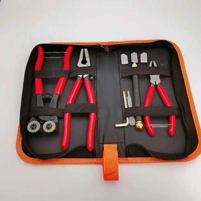 Kit di pinze per il taglio di piastrelle e vetro, adatte per tagli di precisione su vari materiali, con impugnatura ergonomica antiscivolo.