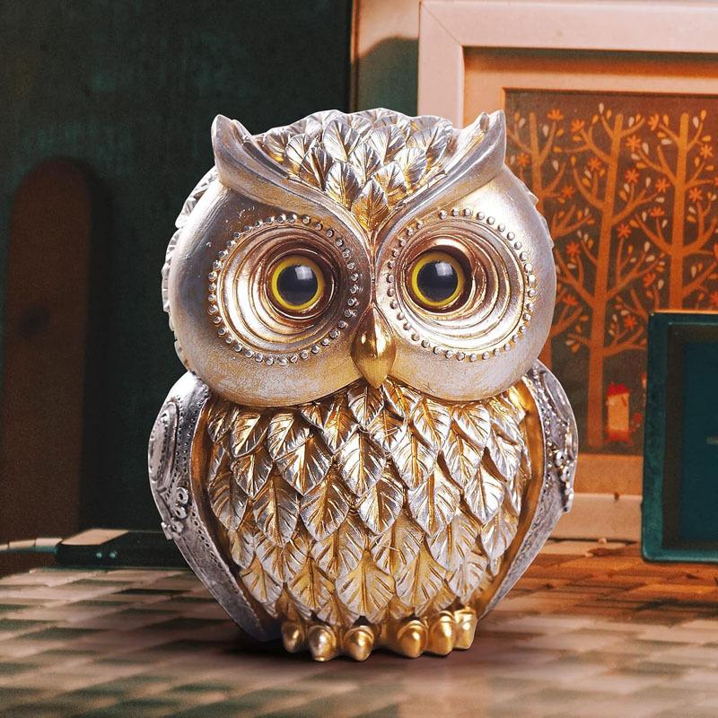 Owl Statue Ornaments, Resin Handicrafts, Decorative Ornaments for Home Living Rooms, Bedrooms, and Desks