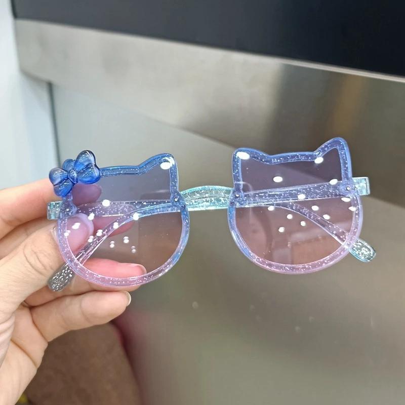 New Children Cute Kitty Sunglasses Acrylic Bow Outdoor UV Protection Sun Glasses Baby Girls Classic Kids Boy UV400 Eyewear
