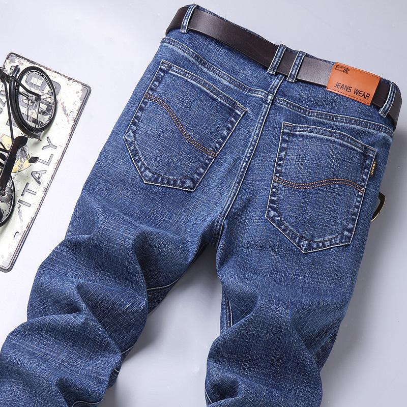 2024 Spring and Autumn New Men's Jeans Straight Tube Slim Fit Elastic Business Casual Pants