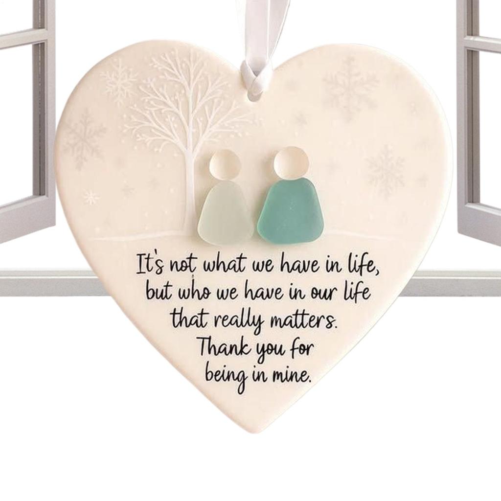 Weihnachtsbaumschmuck Keramik Liebesherz Anhänger Deko Für Weihnachtsbaum Ausstellung Erinnerungsstück Seeglas Zum Aufhängen Für Fenster
