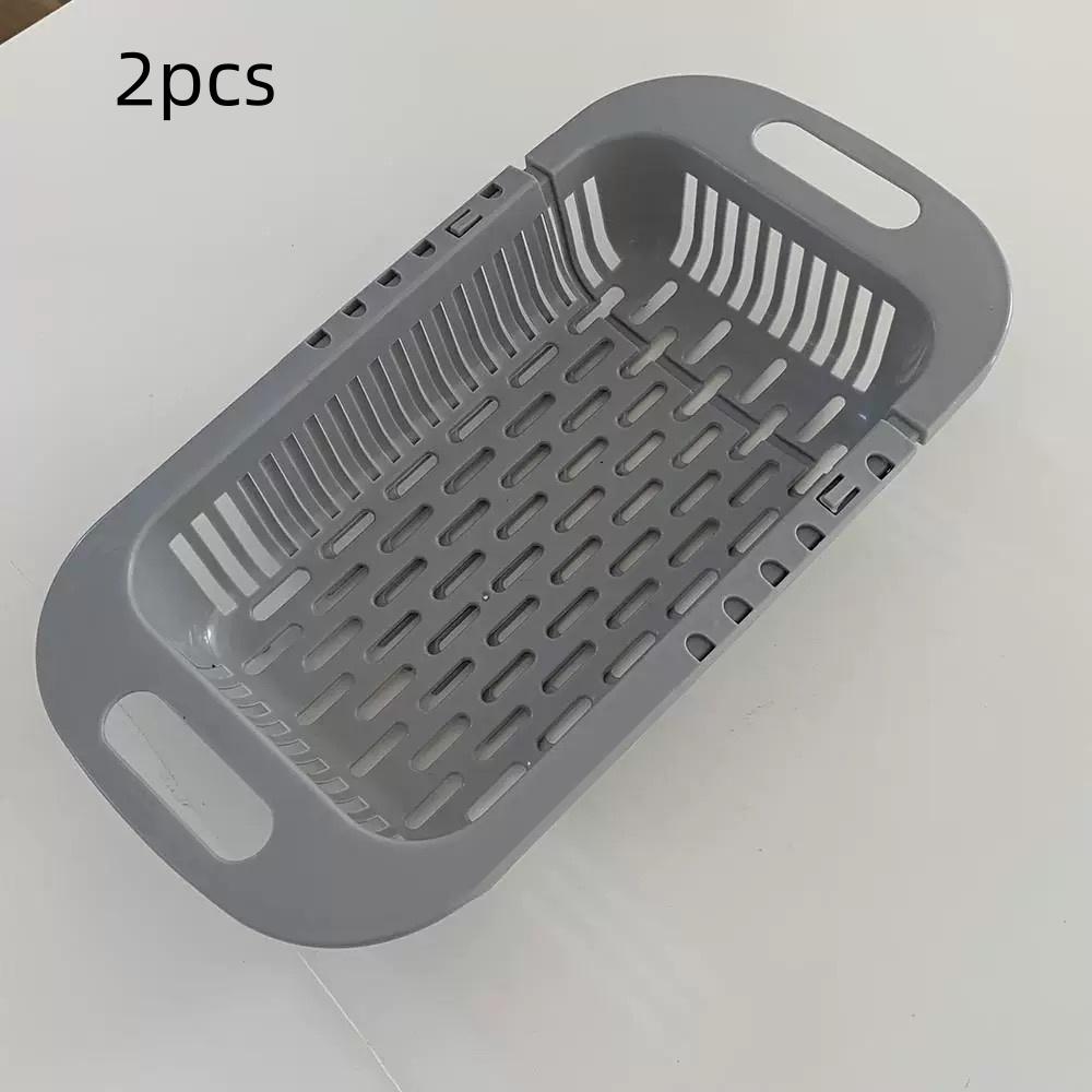 2Pcs/Kitchen Retractable Sink Drain Basket for Washing Vegetables and Fruits, Draining Bowl and Chopsticks, Sink Filter Rack