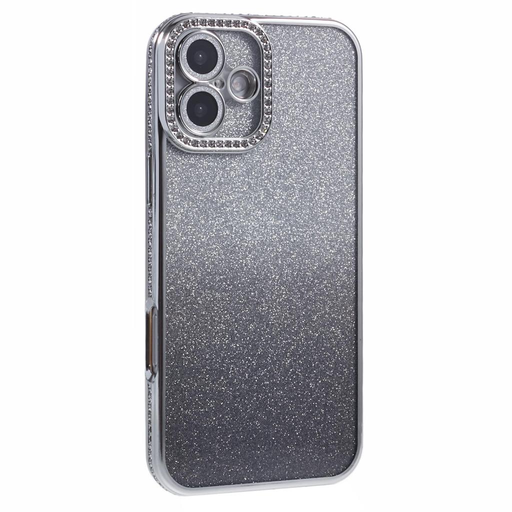 Für iPhone 16 Vollschutzhülle mit Kameraobjektivschutz Strassverziert Klare Hülle